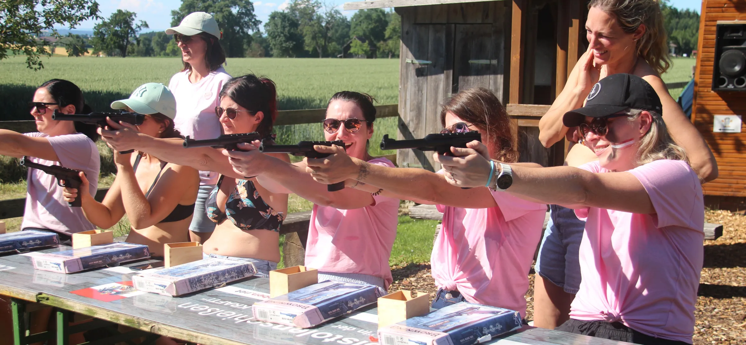 Polterrunde beim Luftdruckschießen im Polter Camp